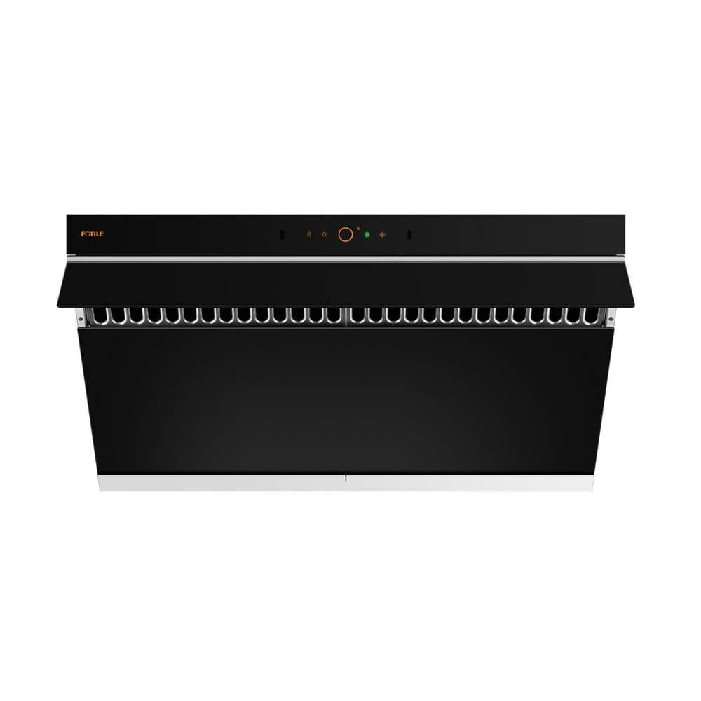 Slant Vent 36 in. 1100 CFM Ducted Under Cabinet Range Hood in Black Tempered Glass with Motion and Touch Activation
