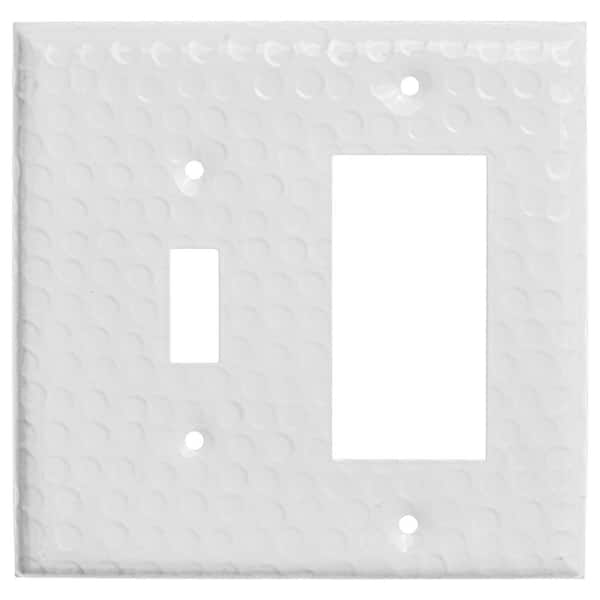 Monarch Abode White 2-Gang 1-Toggle/1-Decorator/Rocker Wall Plate (1-Pack)