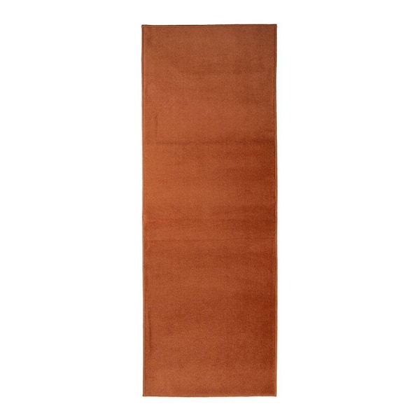 Solid Euro Burnt Orange 26 in. x 7 ft. Your Choice Length Stair Runner