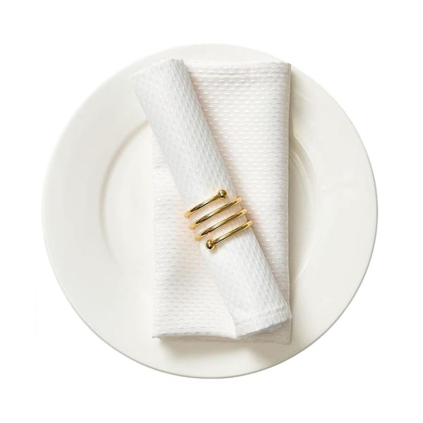 17 x 17 Inch Solid Washable Small Triangle Weave Napkins for Wedding (Pearl Whites, Set of 6)
