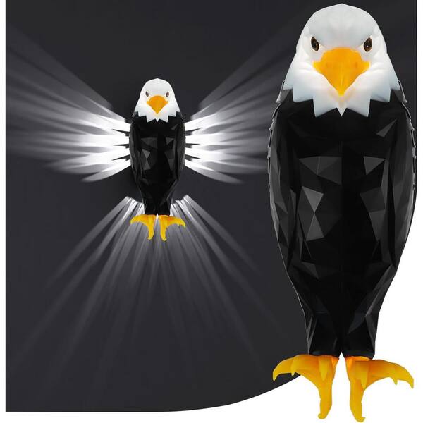 Lukyamzn White Integrated LED Bald American Eagle Night Light with