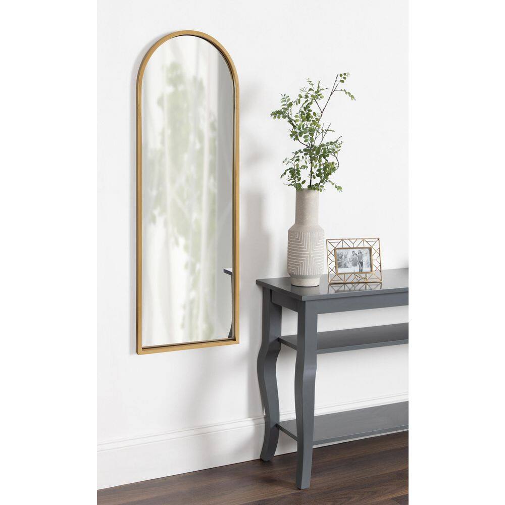 Gold Full-Length Rectangular Wall Mirror with Metal Frame
