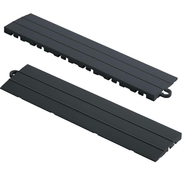 Swisstrax 15.75 in. Slate Grey Pegged Edging for 15.75 in. Swisstrax Modular Tile Flooring (2-Pack)