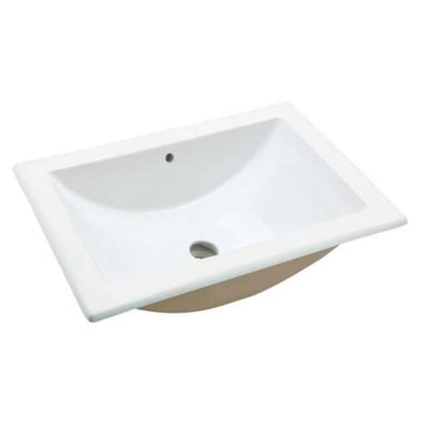 HELVEX Marcus 21.5 in. Rectangular Drop In Sink in White