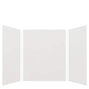 Expressions 60 in. x 60 in. x 72 in. 3-Piece Easy Up Adhesive Alcove Shower Wall Surround in Grey