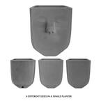 4You 13.8 in. x 17.3 in. Cement-Colored Polyethylene Resin Planter