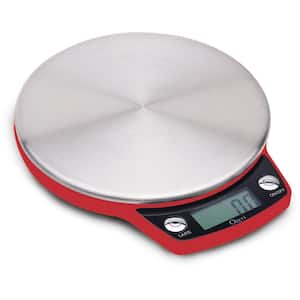 Precision Pro Red Stainless-Steel Digital Kitchen Scale with Oversized Weighing Platform