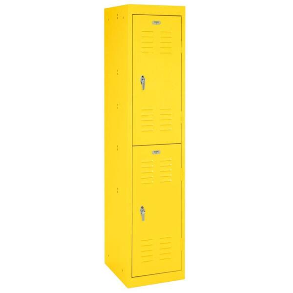 Sandusky 15 in. W x 66 in. H x 18 in. D 2-Tier Welded Steel Storage Locker in Sunshine