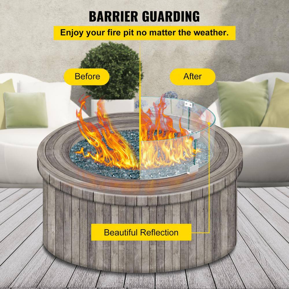 23" Clear Tempered Glass Round Fire Pit Wind Guard
