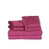 Espalma Deluxe 6 Piece Magenta Solid Cotton Bath Towel Set 843488