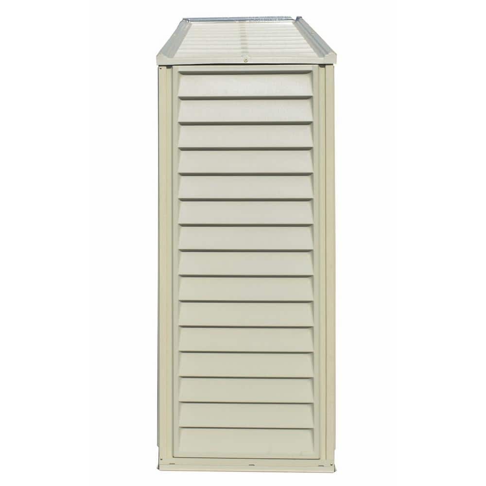 Beige 10.5 ft. x 2.8 ft. Vinyl Storage Shed Kit