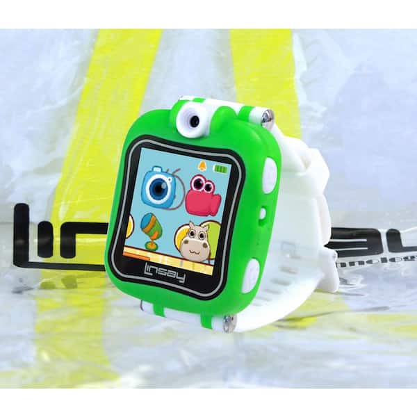 LINSAY 1.5 in. Smart Watch Kids Cam Selfie with Bag Pack, Green