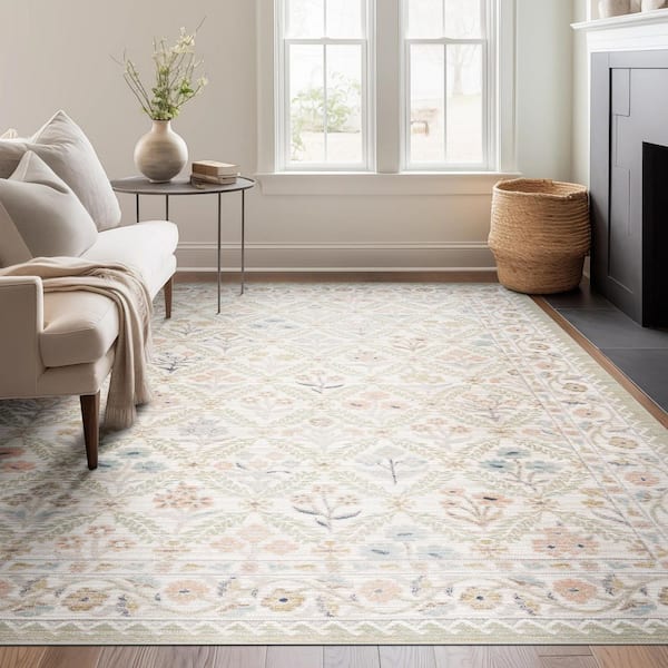 Crestwood Cream 8 ft. x 10 ft. Oriental Indoor Area Rug