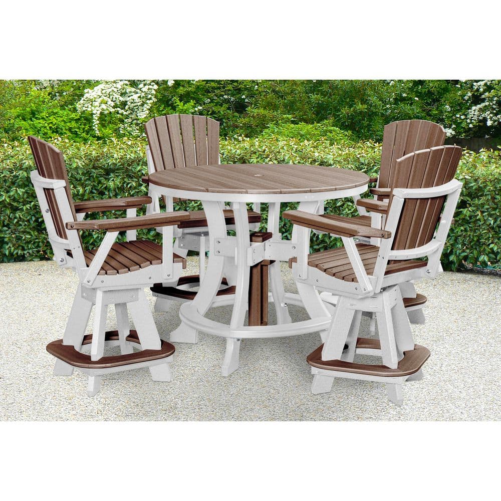 Adirondack Series White 5 Piece Poly Resin Round Counter Height Dining Set price history on PriceWatchPro