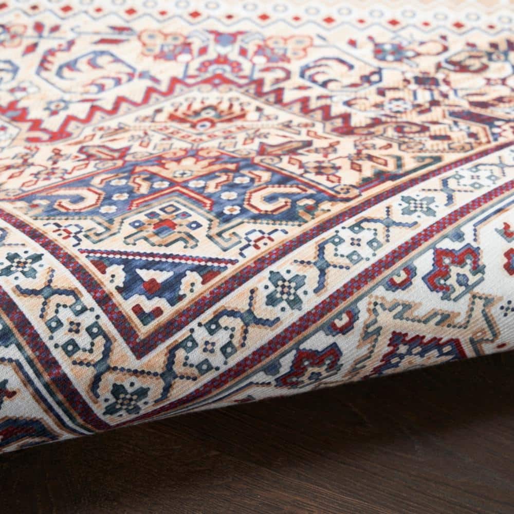 Gold and Beige Floral Flatweave 6' x 9' Area Rug