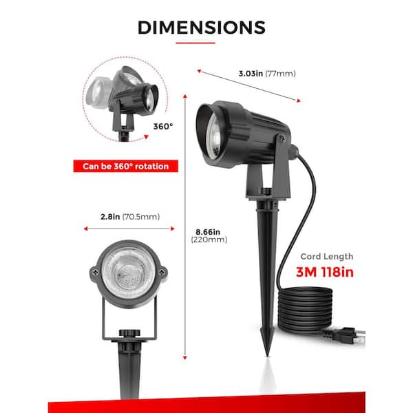 BeamBox 5W LED Plug-in Black Spotlight Outdoor, IP66 Waterproof