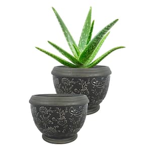 Gracie 8 in. x 6.1 in. 4 Qt. Brown Ceramic Indoor Pot (2-Pack)