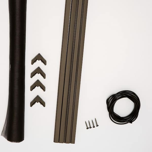 DYI Screen-in Porch Panel Kit 48 in. x 48 in. White Aluminum Frame Charcoal Fiberglass Mesh Porch Panel Window Screen