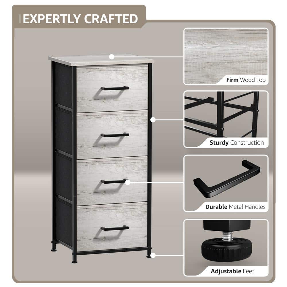 Greige Vertical Nursery Chest with Soft Close Drawer