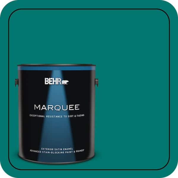 BEHR MARQUEE 1 gal. #490B-7 Mermaid Harbor Satin Enamel Exterior Paint & Primer