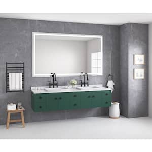 72 in. W x 48 in. H LED Rectangular Frameless Wall Bathroom Vanity Mirror in White