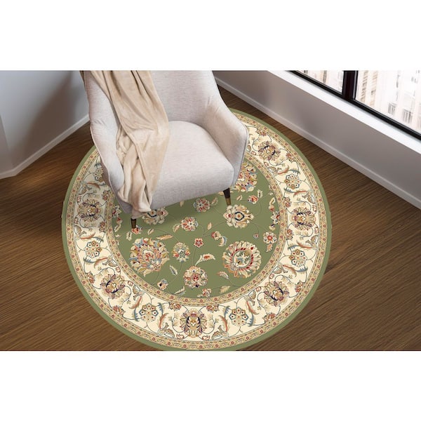 Judith Green/Ivory 5 ft. x 5 ft. Round Indoor Area Rug
