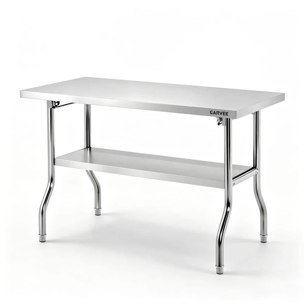 "48x30"" Stainless Foldable Work Table, Detachable Undershelf, Commercial/Restaurant/Workshop/Garden/Garage/Picnic/Outdoor" price history on PriceWatchPro