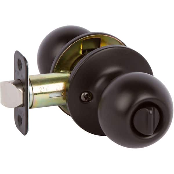 DELANEY HARDWARE Fairfield Rustic Style Black Round Shape Bed/Bath Door Knob