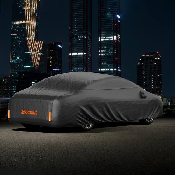 Mockins 175 in. x 70 in. x 60 in. Extra Thick Heavy-Duty Waterproof Car Cover - 250 g PVC Cotton Lined - Black