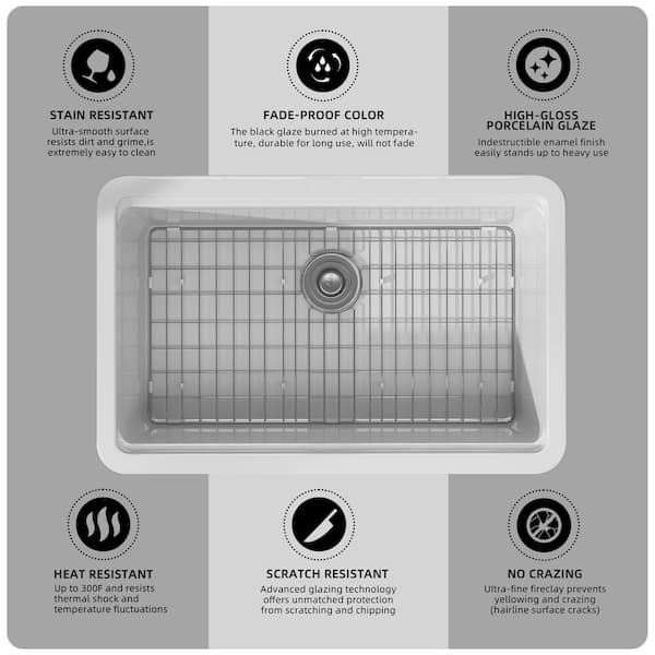 NTQ 33 in. Drop-in Kitchen Sinks Single Bowl Undermount Sink