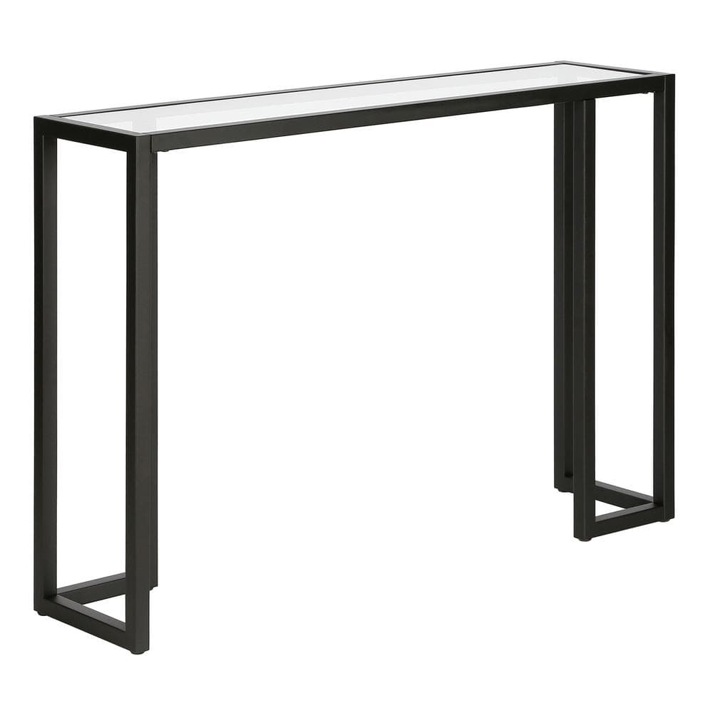 Oscar Blackened Bronze Glass Hallway Table with Storage