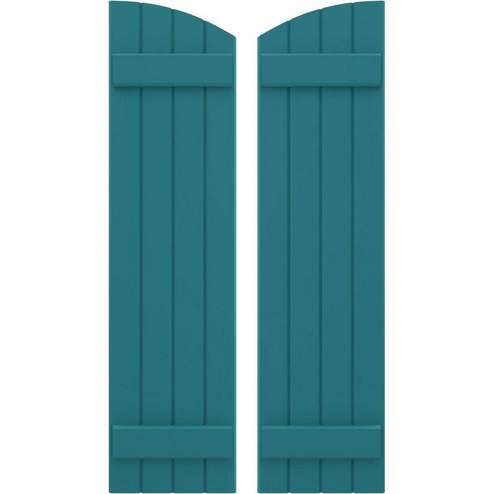 14 in. W x 51 in. H Americraft Exterior Real Wood Joined Board and Batten Shutters Elliptical Top Antigua price history on PriceWatchPro