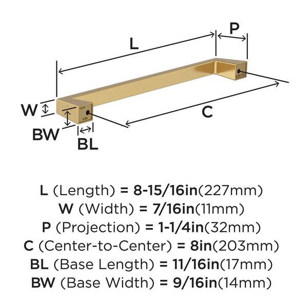 Amerock Blackrock 8 in. (203mm) Modern Champagne Bronze Arch Amerock Blackrock 8 in. (203mm) Modern Champagne Bronze Arch