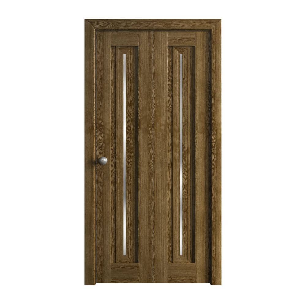 Assemble Required 60 in. x 80 in. Frosted Glass Marble Oak Solid Wood Bi-Fold Doors with Hardware price history on PriceWatchPro