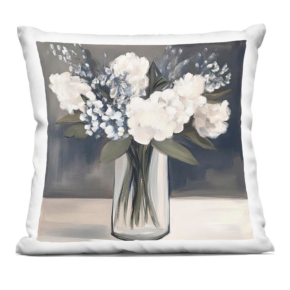 Vase of Graceful Blooms Gray Print Zipper Polyester 18 in. X 18 in. Throw Pillow price history on PriceWatchPro
