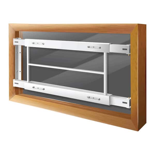Fixed 21 in. to 28 in. Adjustable Width 3-Bar Window Guard - White