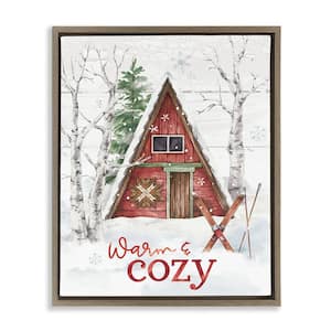 Warm and Cozy Cabin by Courtney Morgenstern 1 Piece Floater Frame Graphic Print Typography Art Print 31 in. x 25 in.