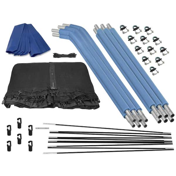 Upper Bounce Trampoline Enclosure Set with Top Ring Enclosure System, to fit 14 ft. Round Frames, for 3 or 6 W-Shaped Legs