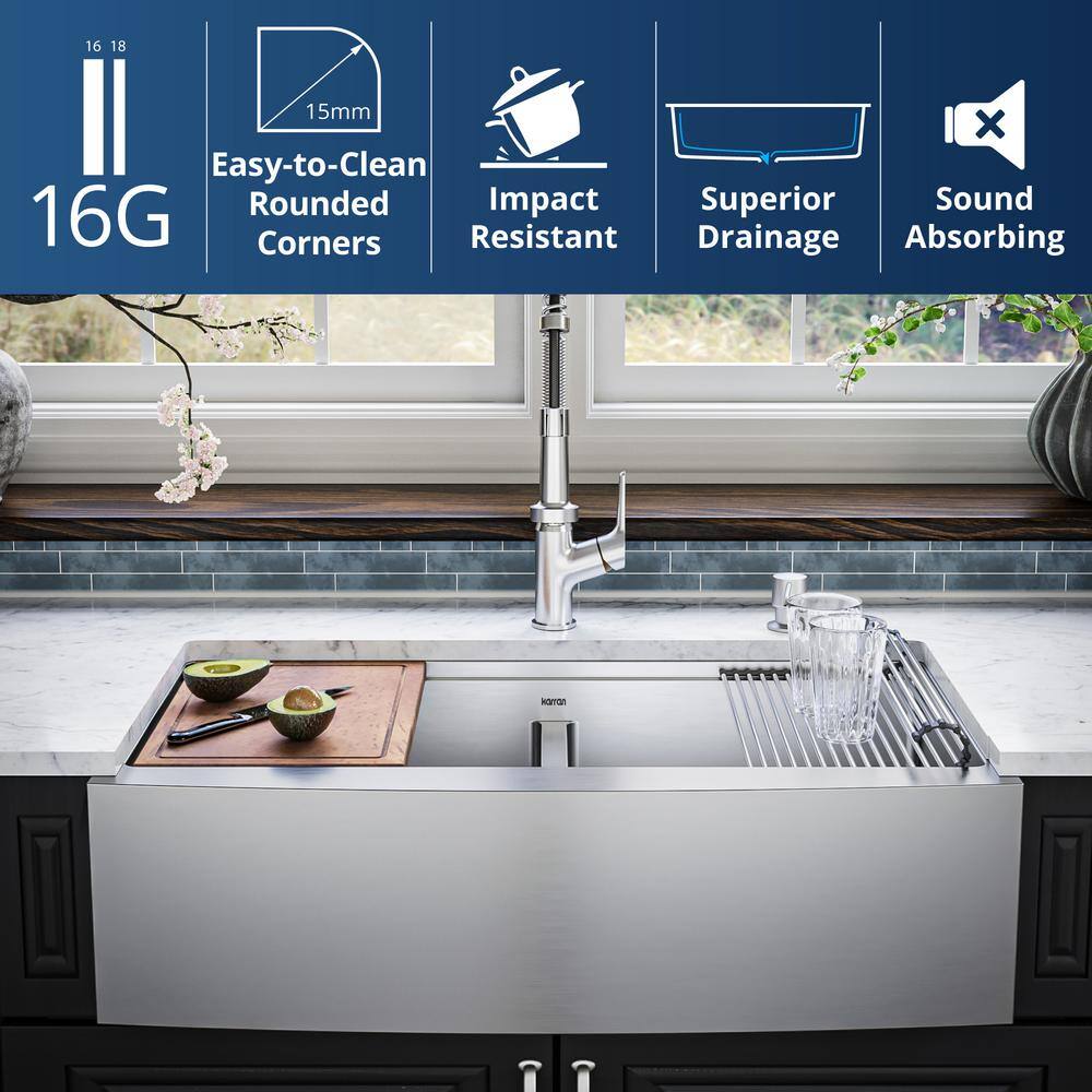Elite 36'' Double Bowl Stainless Steel Farmhouse Sink