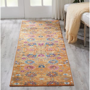 Passion Sunburst 2 ft. x 10 ft. Abstract Transitional Runner Area Rug
