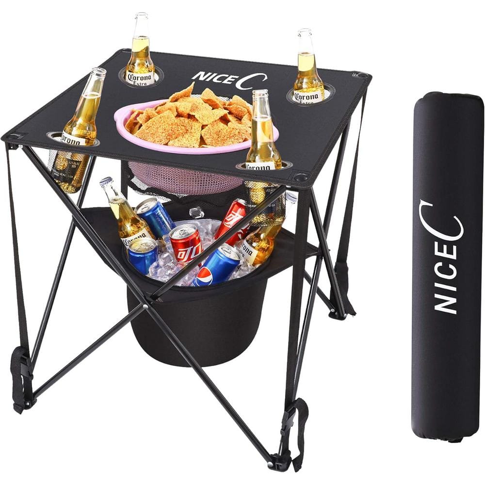Camping Table with Cooler, Tailgating Table, Collapsible Table, Cooler with