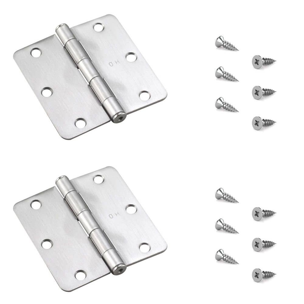 3-1/2 in. x 3-1/2 in. Brushed Chrome Full Mortise Butt Hinge with Removable Pin (2-Pack) price history on PriceWatchPro