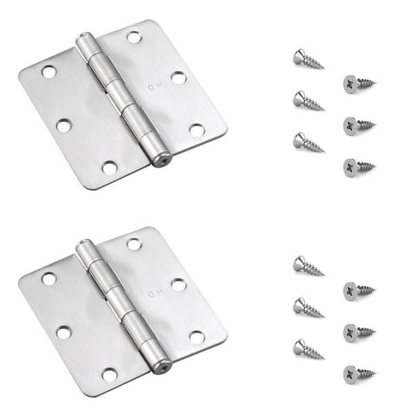 Onward 3-1/2 in. x 3-1/2 in. Brushed Chrome Full Mortise Butt Hinge with Removable Pin (2-Pack)