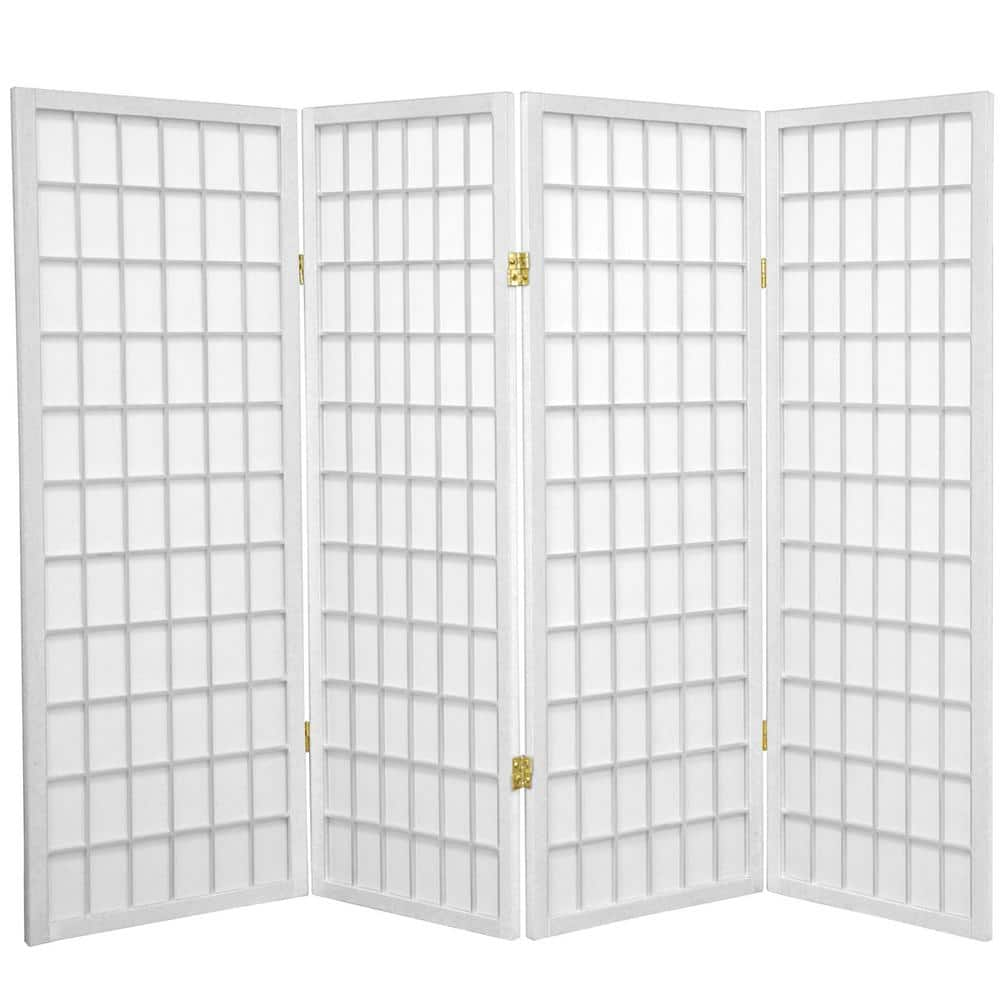 Oriental Furniture 4 ft. Short Window Pane Shoji Screen - White - 4 ...