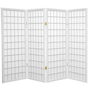 4 ft. Short Window Pane Shoji Screen - White - 4 Panels
