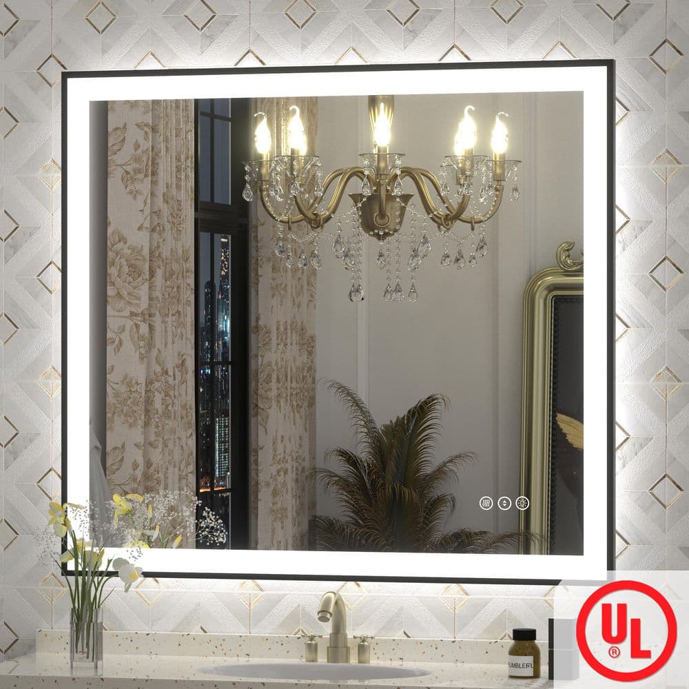 Sharp Mirror Apmir 40 in.W x 36 in.H Rectangular Framed UL Certified Front and Back ...
