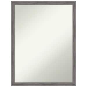 Florence Grey 19.75 in. x 25.75 in. Non-Beveled Casual Rectangle Framed Bathroom Wall Mirror in Gray