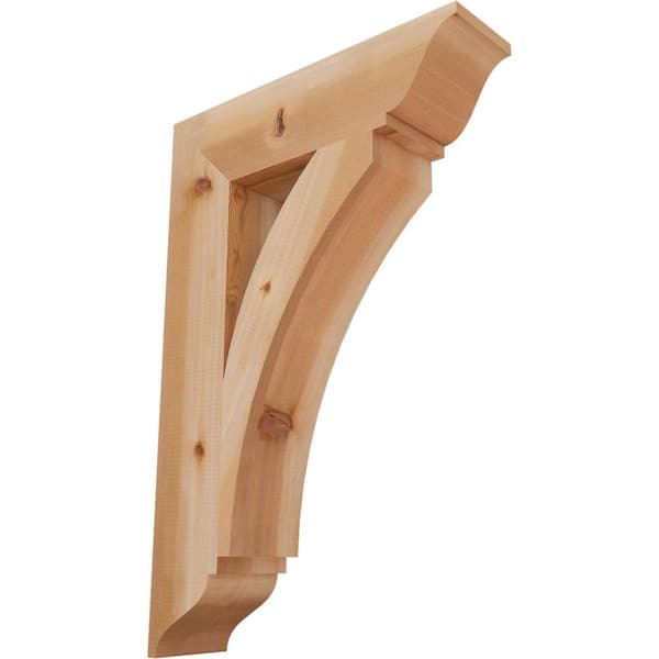 Ekena Millwork 5.5 in. x 36 in. x 24 in. Western Red Cedar Thorton Traditional Smooth Bracket