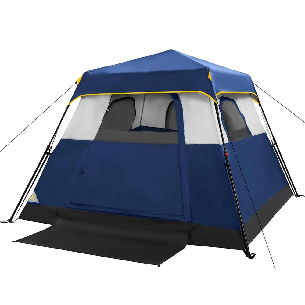 zelte niesky Sechseckiges 6-Mann-Festival-Kuppelzelt, 6-Personen-Familiencampingzelte mit 360°-Panoramablick, 4-Jahreszeiten-Luxus-Doppelschicht-Glamping-Glockenzelt aus großem Segeltuch for Urlaubswanderpar Sport & Freizeit fitness_training Color:Taupe Coleman Skydome 8-person Dark