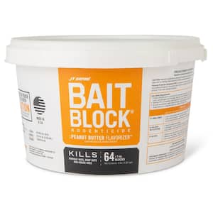 Rodenticide Bait Blocks, Kills Mice and Rats Fast, Peanut Butter Flavor, 64-Blocks